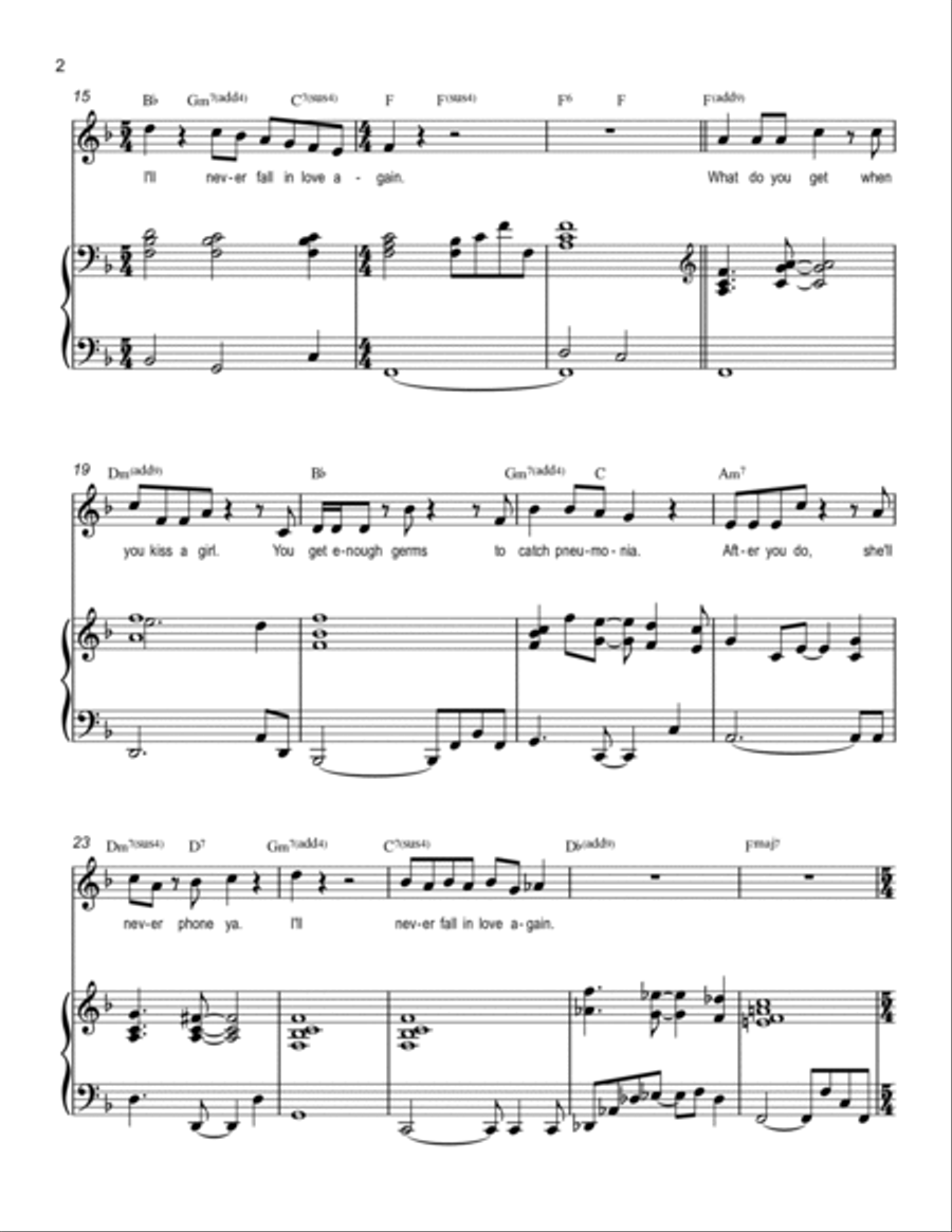 I'll Never Fall In Love Again Voice scores gallery preview page 2