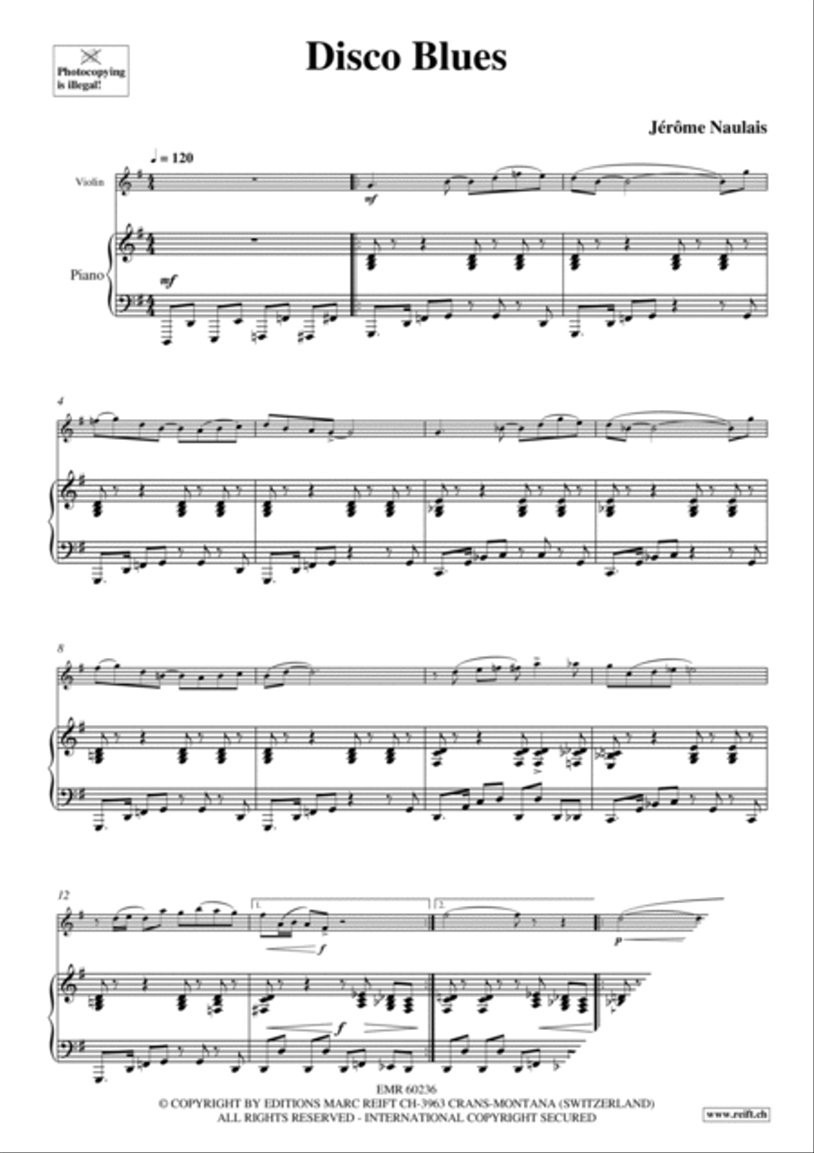 Disco Blues Violin Solo scores gallery preview page 4