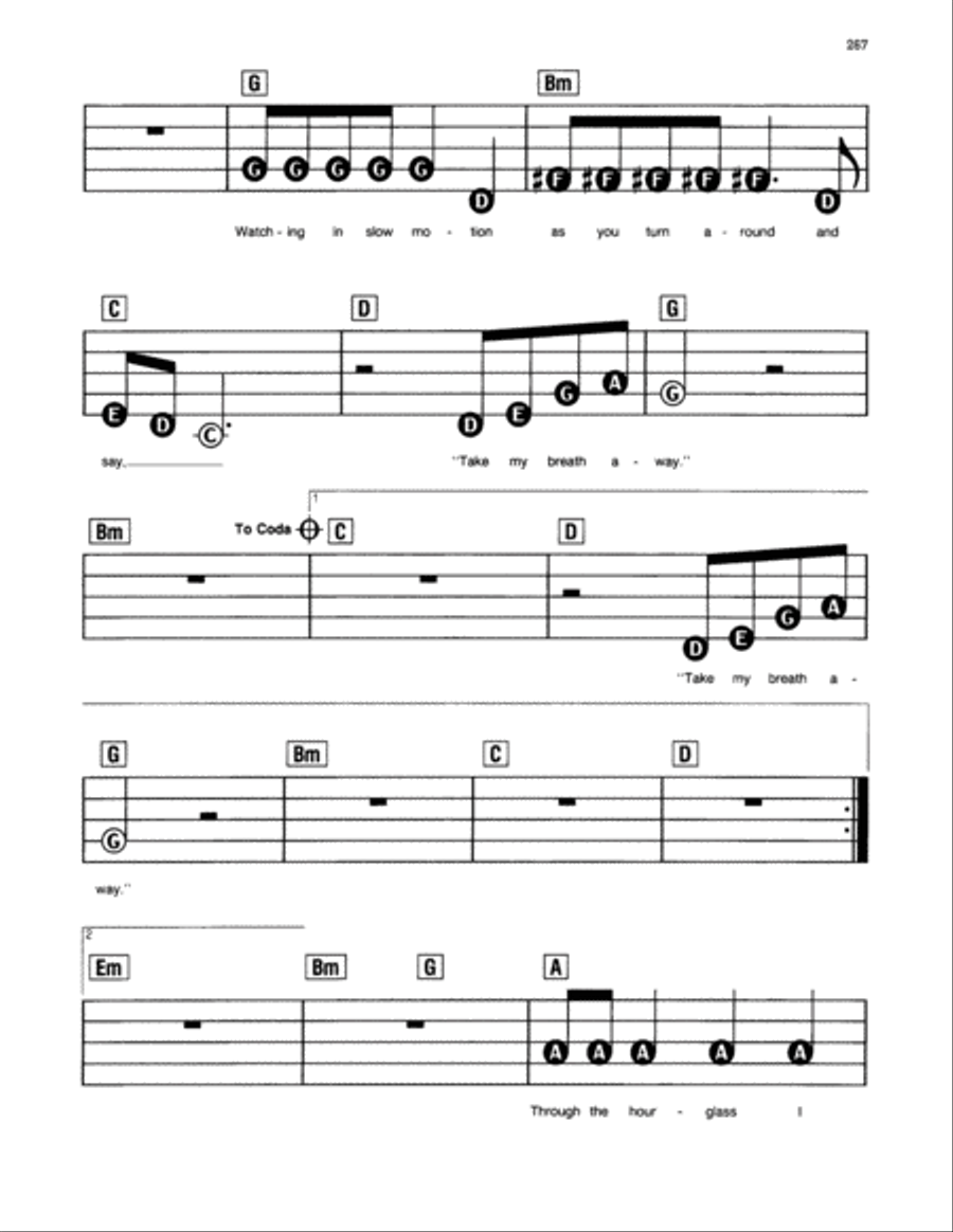 Take My Breath Away (Love Theme) Electronic Keyboard scores gallery preview page 2