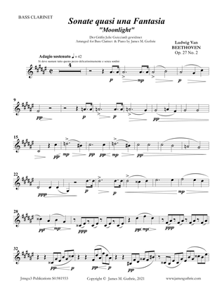 Beethoven: Adagio from the Moonlight Sonata for Bass Clarinet & Piano