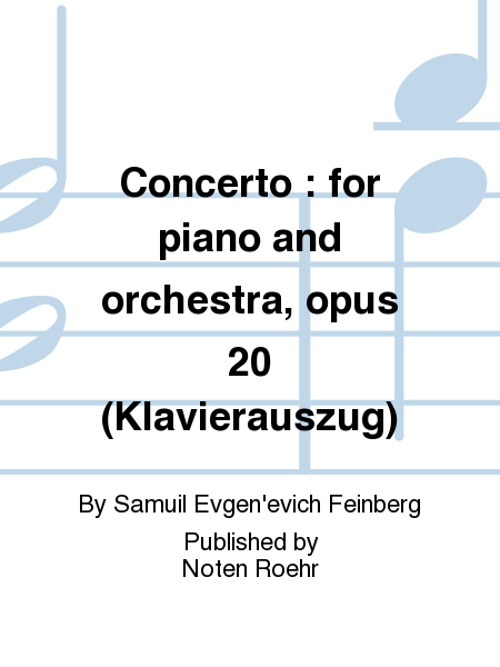 Concerto : for piano and orchestra, opus 20 (Klavierauszug)