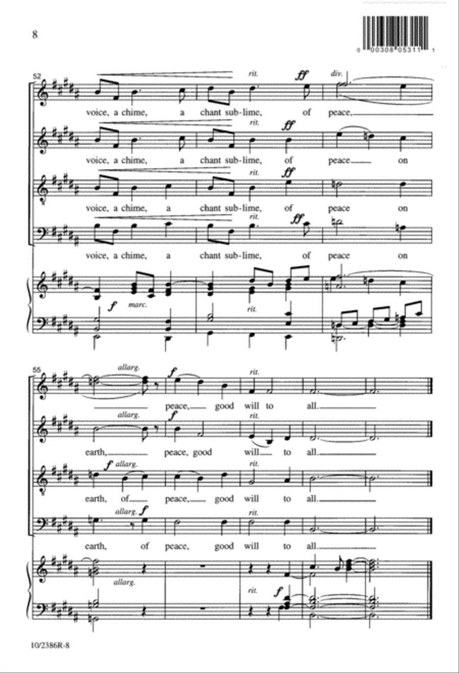 I Heard the Bells on Christmas Day 4-Part scores gallery preview page 8