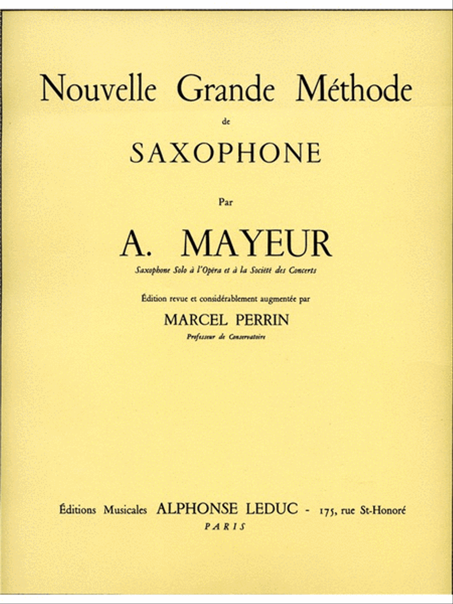 Nouvelle Grande Methode De Saxophone (saxophone Solo) Saxophone Solo scores gallery preview page 1
