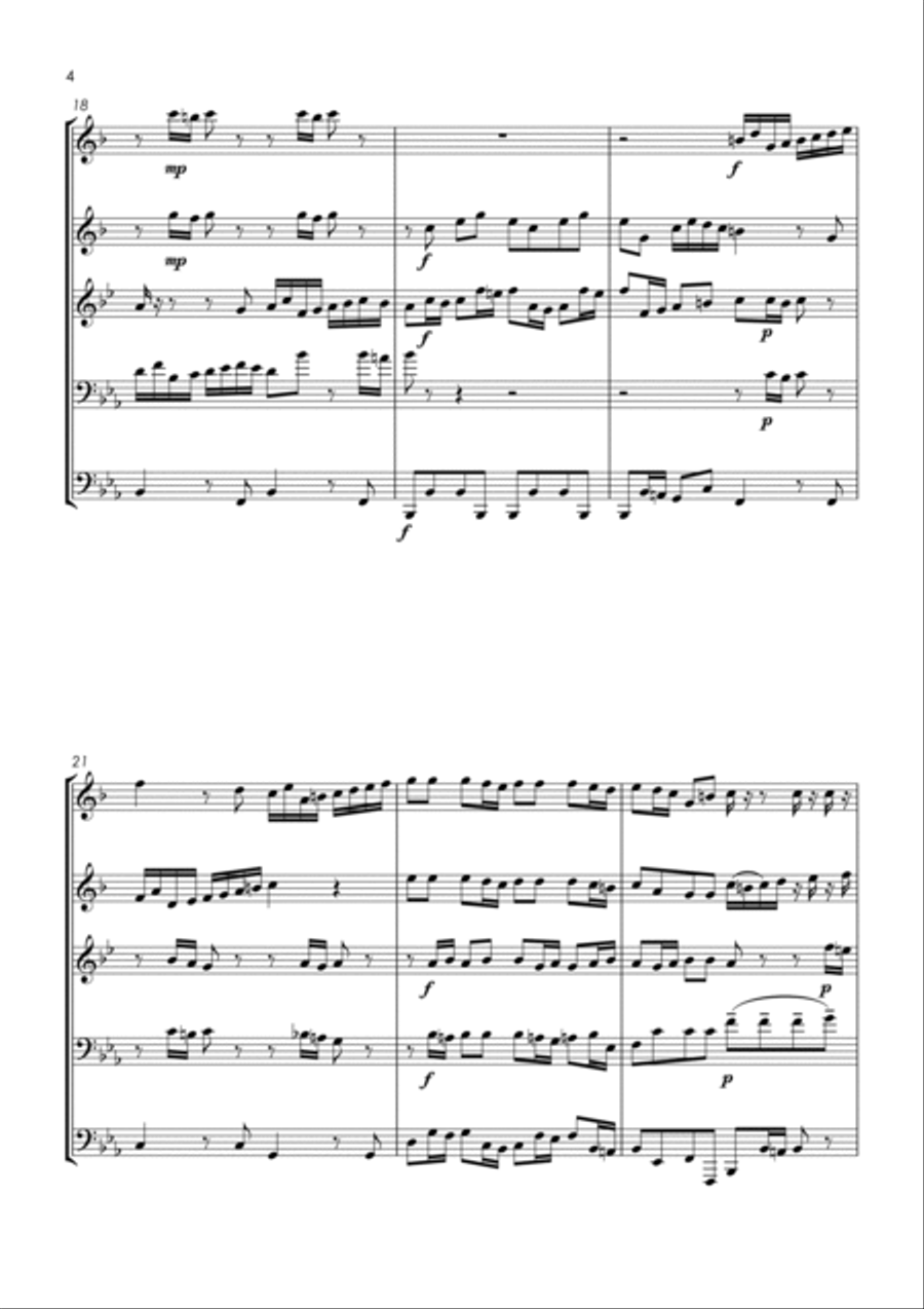 Brandenburg Concerto No.3, 1st movement - brass quintet Brass Quintet scores gallery preview page 6