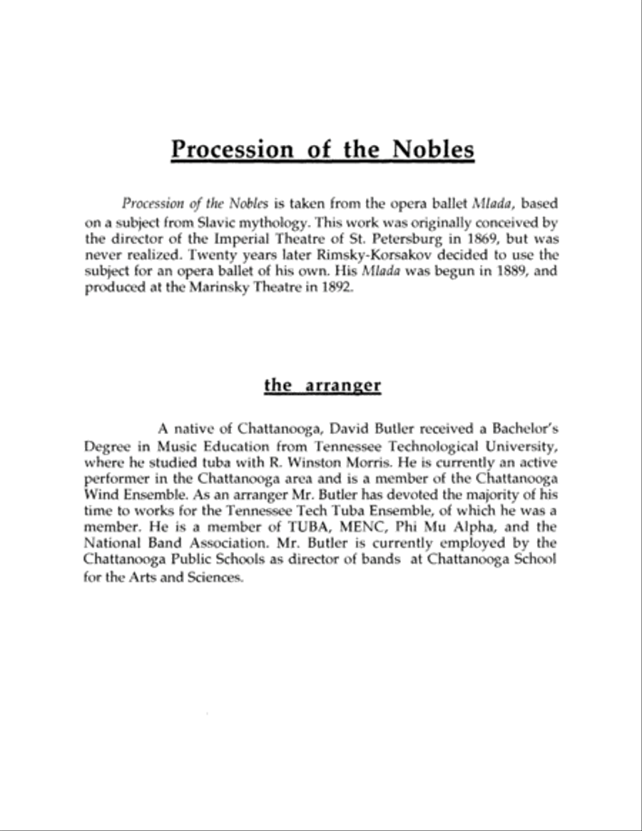 Procession of the Nobles Procession of the Nobles EETT scores gallery preview page 3