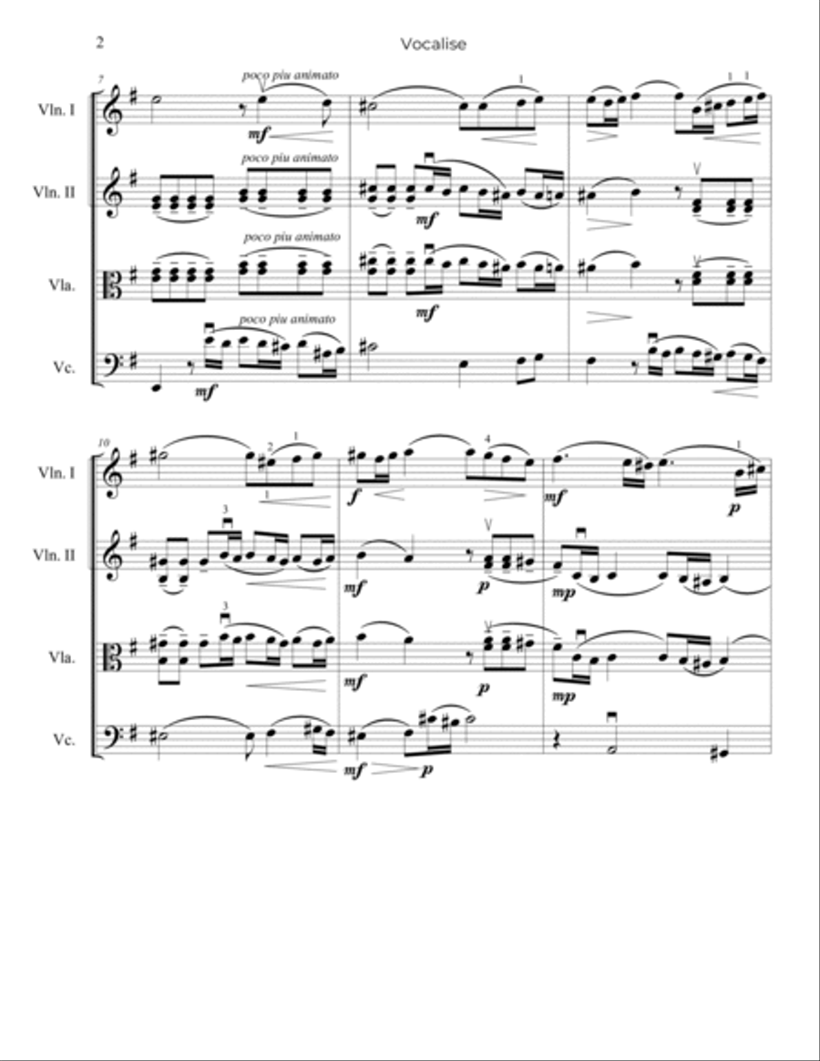 Rachmaninoff: Vocalise - String Trio, or 2 Violins and Cello String Trio scores gallery preview page 3