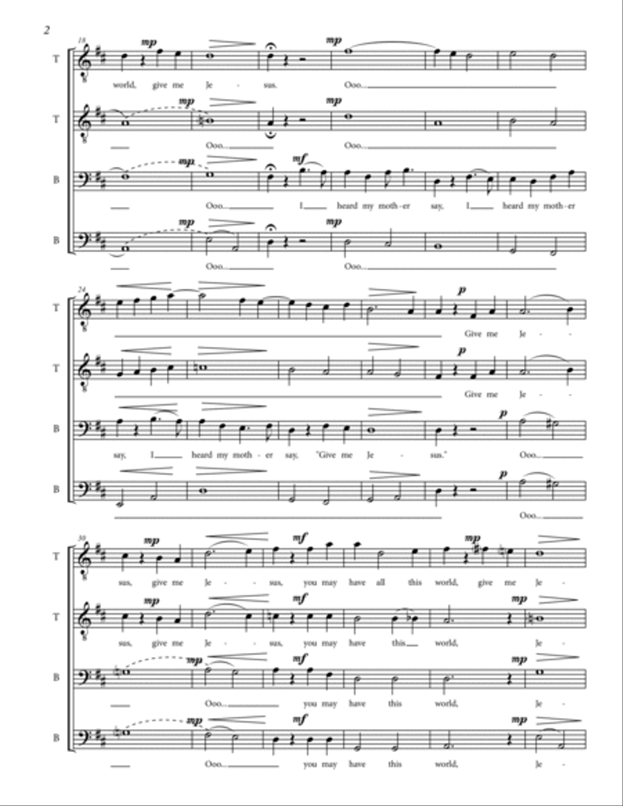 Give Me Jesus TTBB scores gallery preview page 4