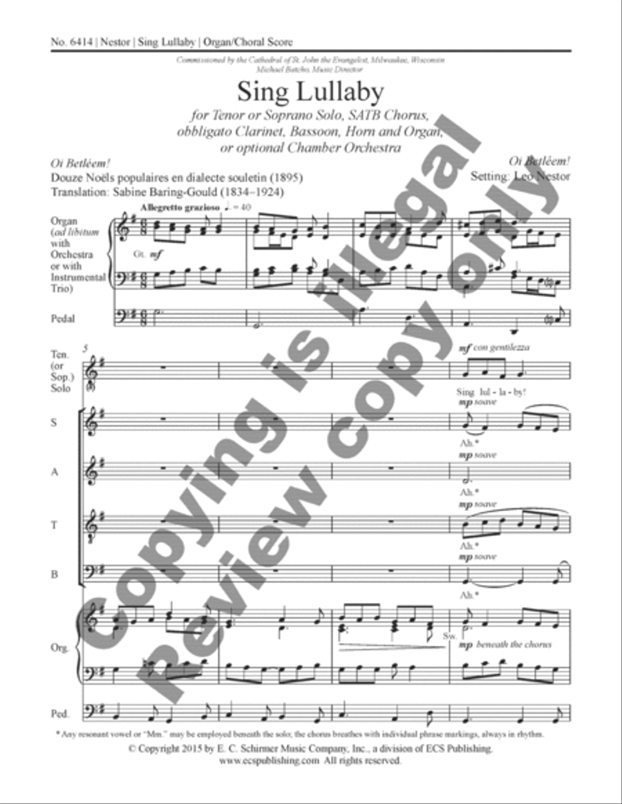 Sing Lullaby 4-Part scores gallery preview page 13