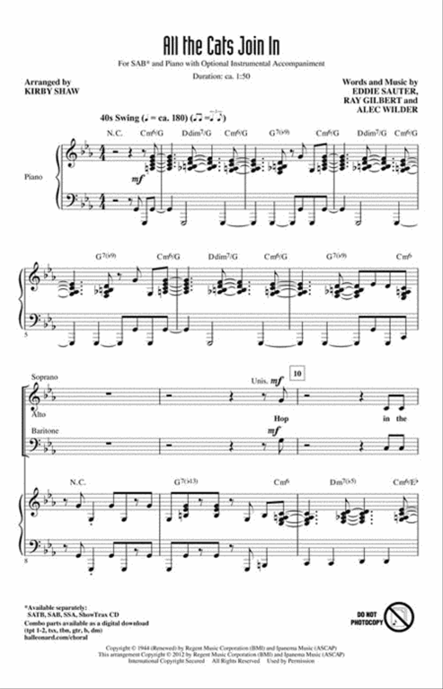 All the Cats Join In All the Cats Join In 3-Part scores gallery preview page 2