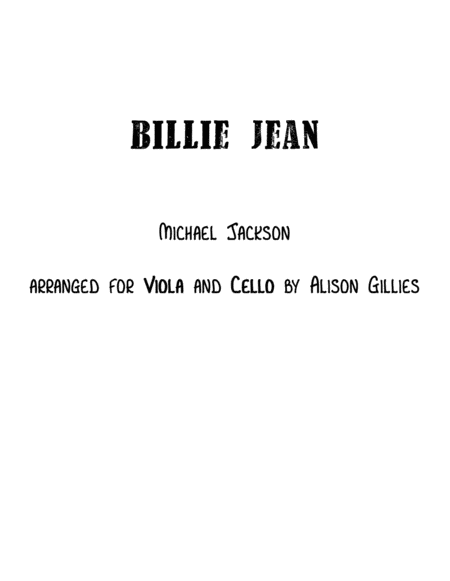 Billie Jean - Viola and Cello duet image number null