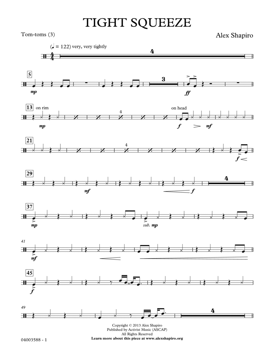 Tight Squeeze - Tom-Toms Concert Band scores gallery preview page 1
