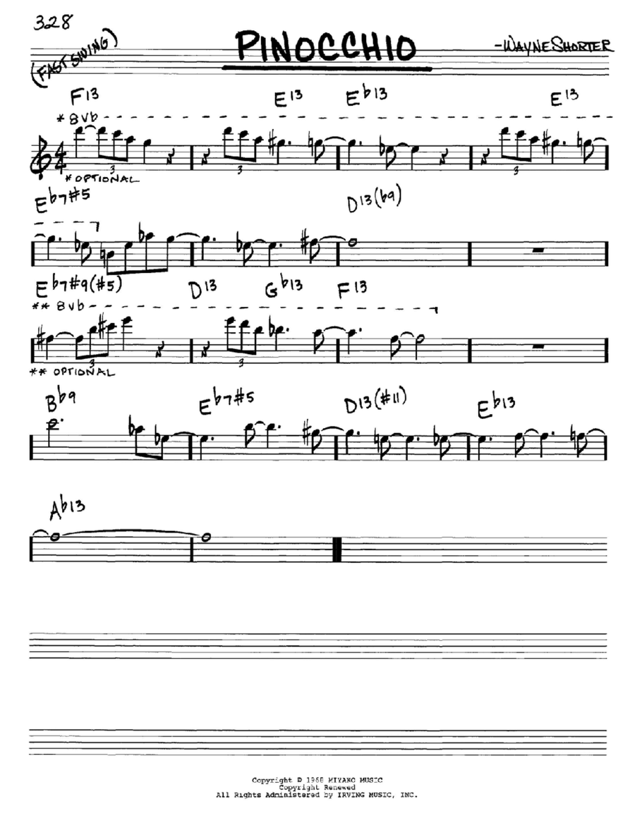 Pinocchio E-Flat Instrument scores gallery preview page 1