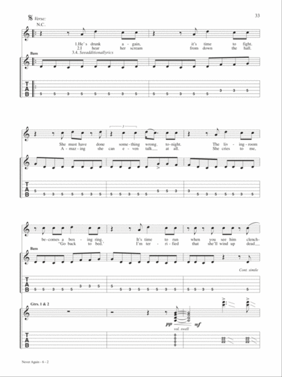 Never Again Acoustic Guitar scores gallery preview page 2