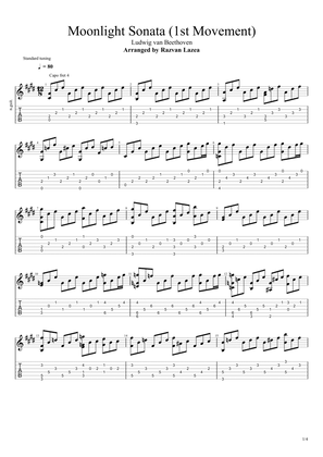 Beethoven - Moonlight Sonata (1st Movement) - Fingerstyle Guitar