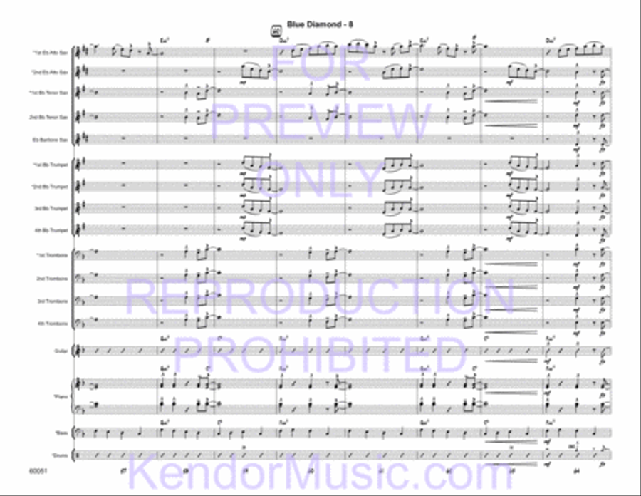 Blue Diamond (Full Score) Jazz Ensemble scores gallery preview page 10