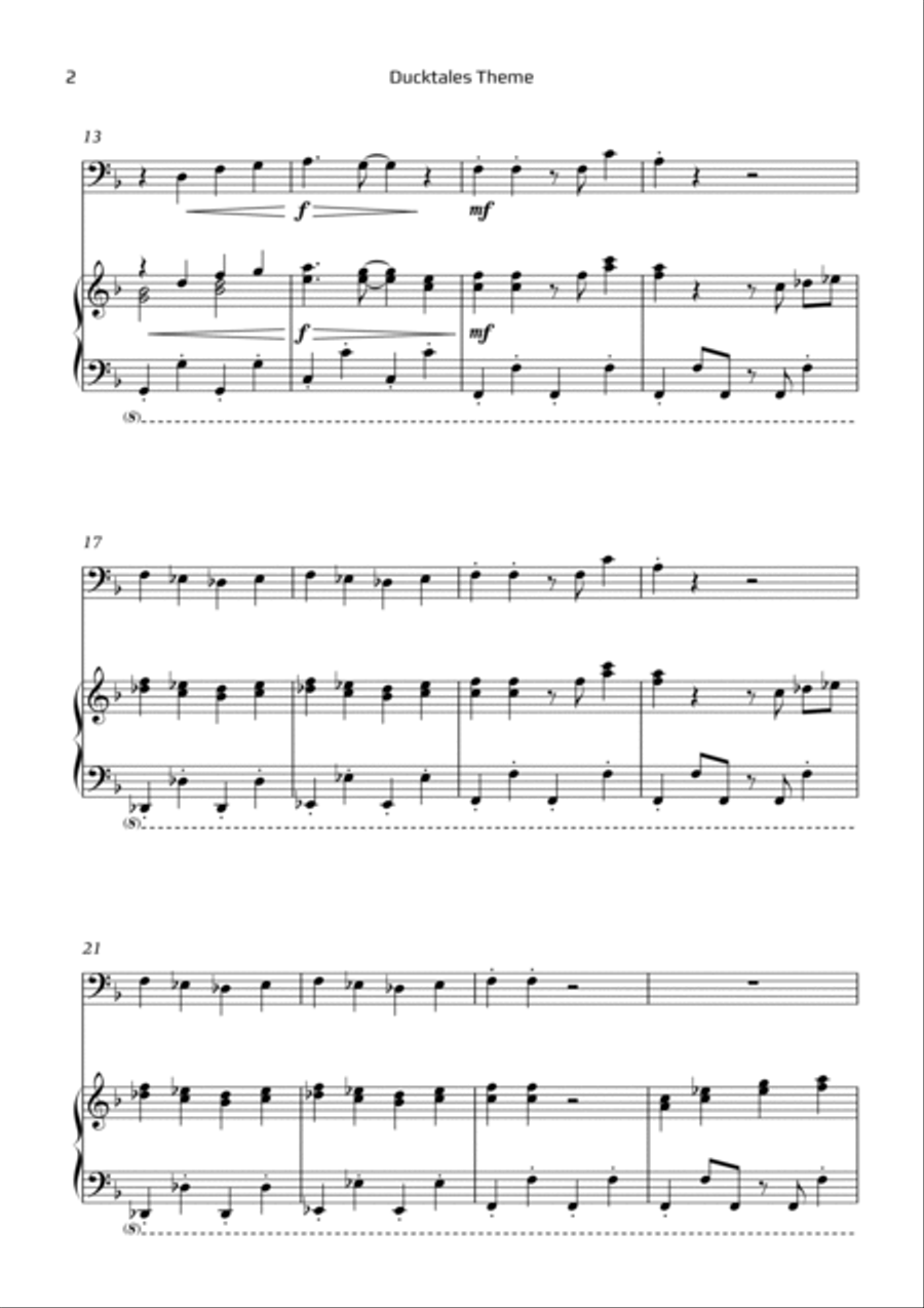 Ducktales Theme Piano scores gallery preview page 2