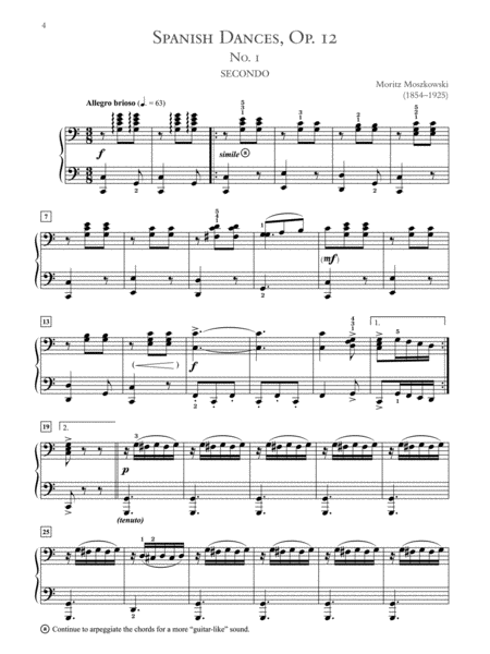 Moszkowski: Spanish Dances, Opus 12 - Piano Duet (1 Piano, 4 Hands)