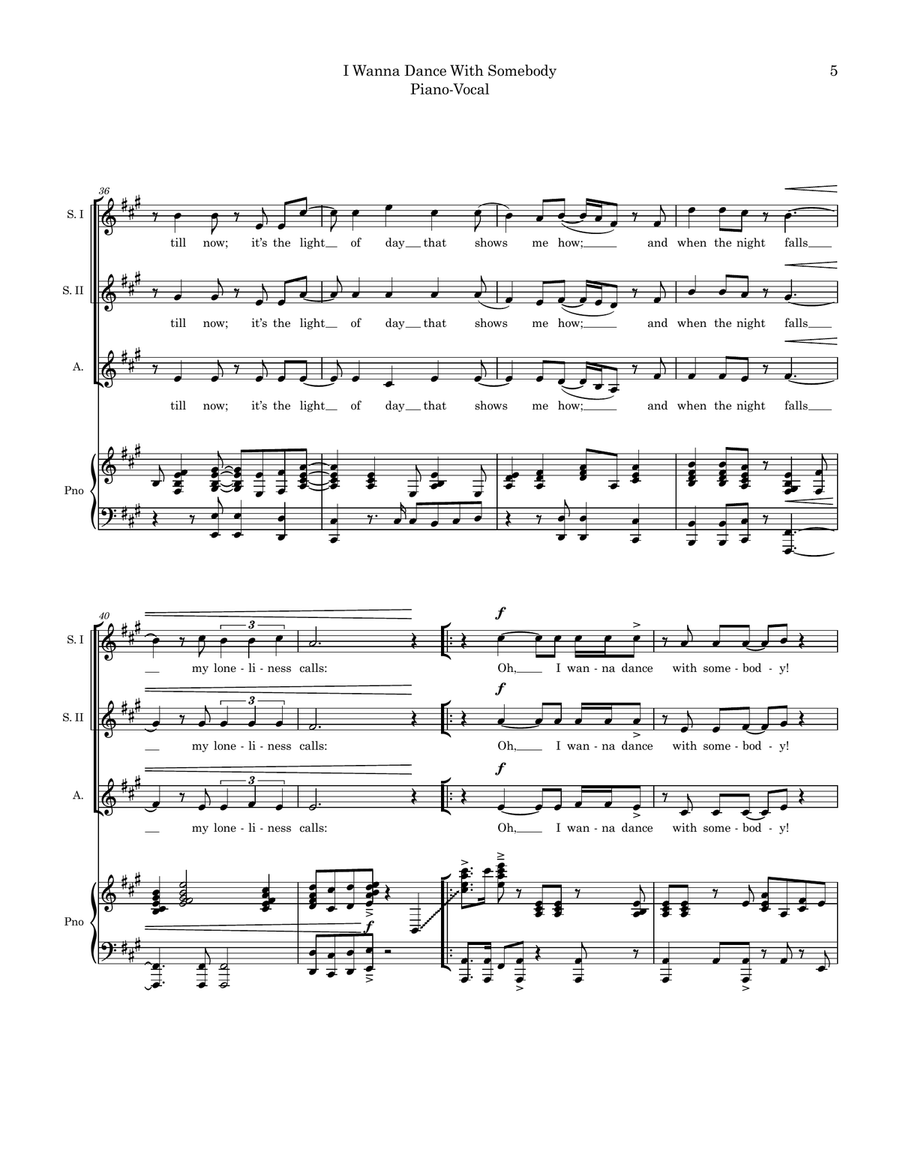 I Wanna Dance With Somebody SSA scores gallery preview page 5
