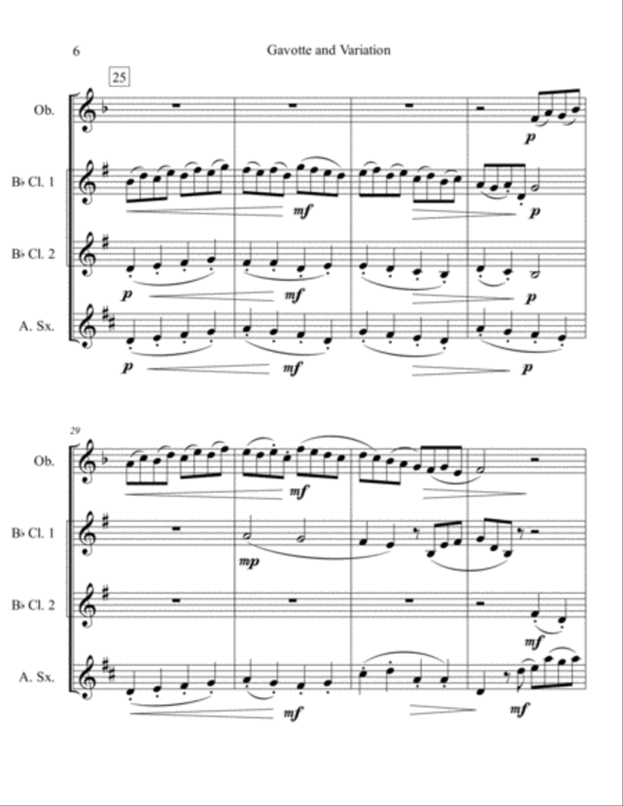Gavotte and Variation - Woodwind Quartet Woodwind Quartet scores gallery preview page 6