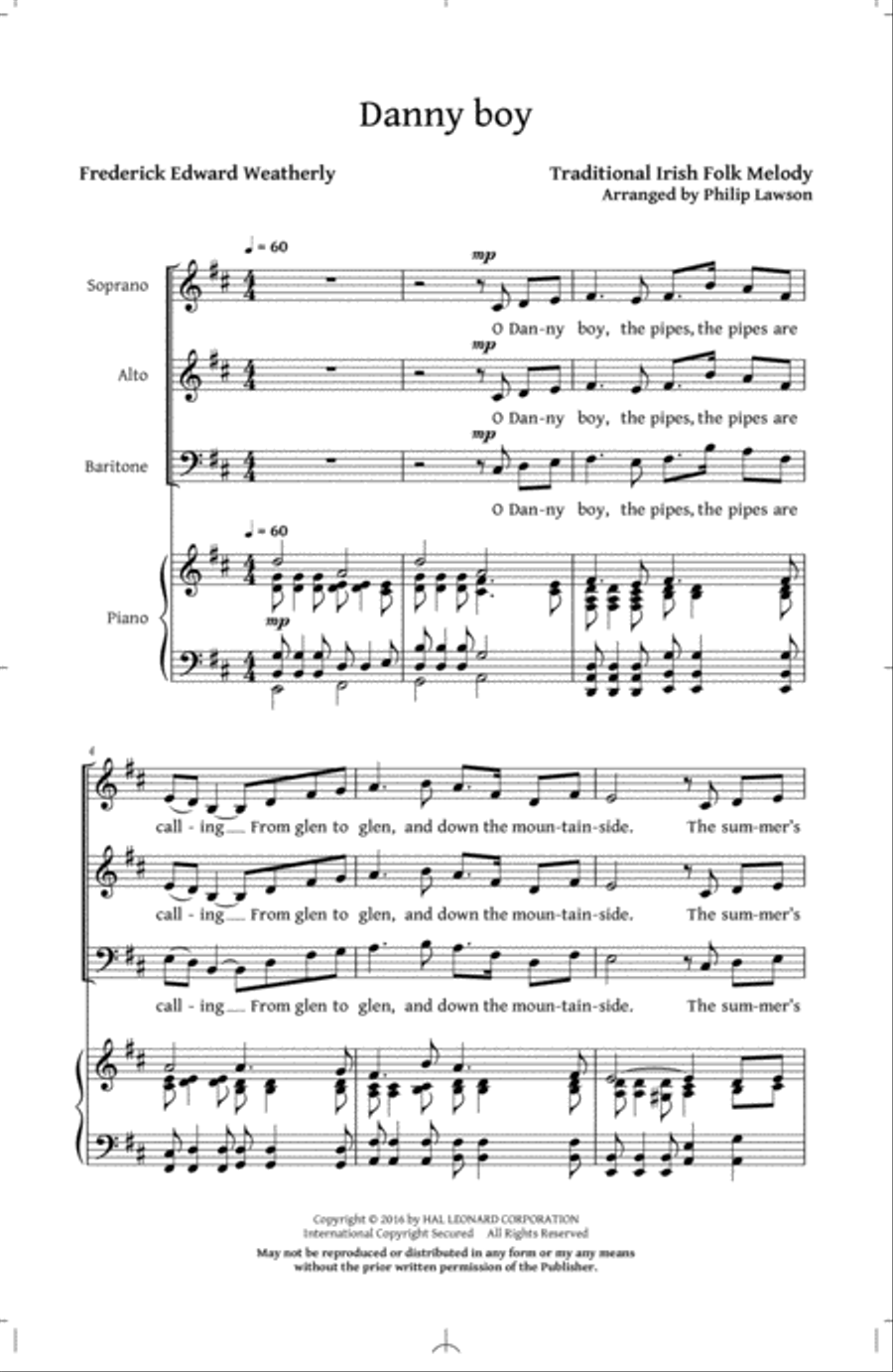 Danny Boy 3-Part scores gallery preview page 1