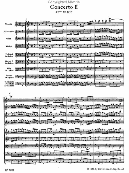 Brandenburg Concerto, No. 2 F major BWV 1047