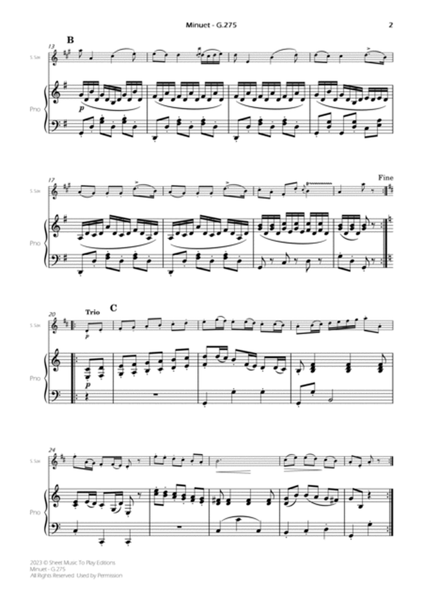 Minuet Op.11 No.5 - Soprano Sax and Piano (Full Score and Parts) image number null