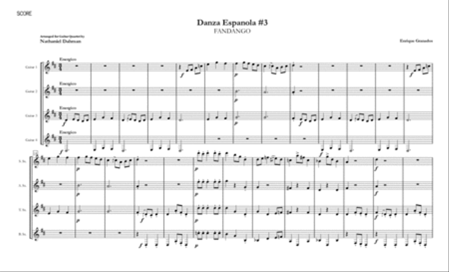 Spanish Dance #3 Spanish Dance #3 Guitar Ensemble scores gallery preview page 1