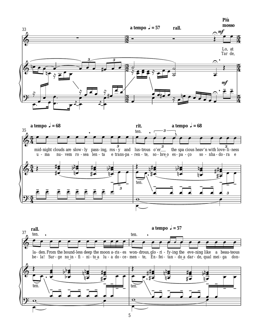 Aria From Bachianas Brasileiras Cantilena No. 5 Piano, Vocal scores gallery preview page 5