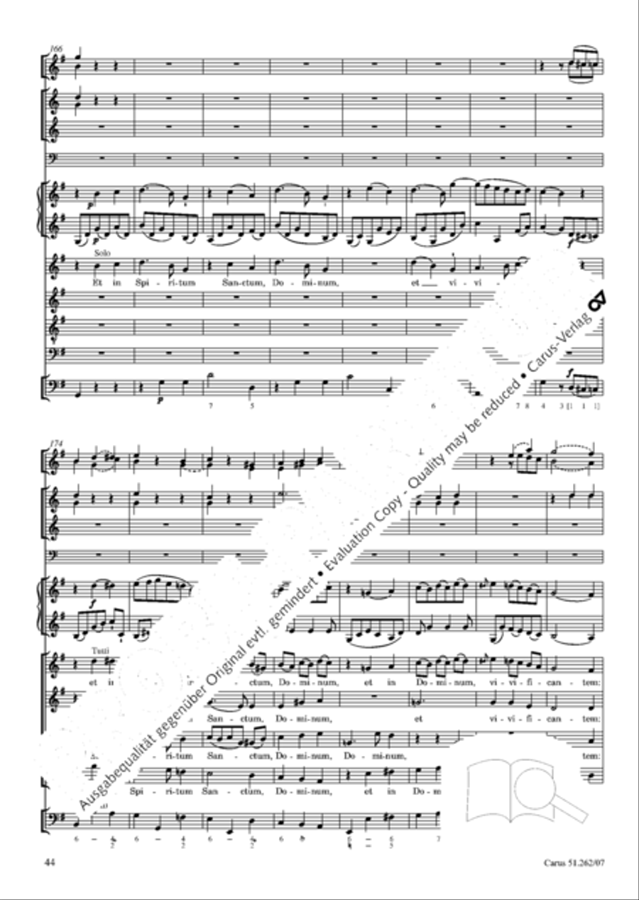 Missa longa in C major (Missa longa in C) 4-Part scores gallery preview page 45