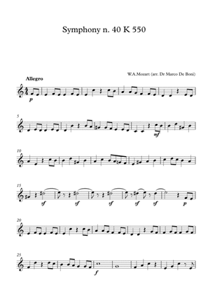 Mozart, Symphony n. 40 K.550 (Easy Violin version for beginners)