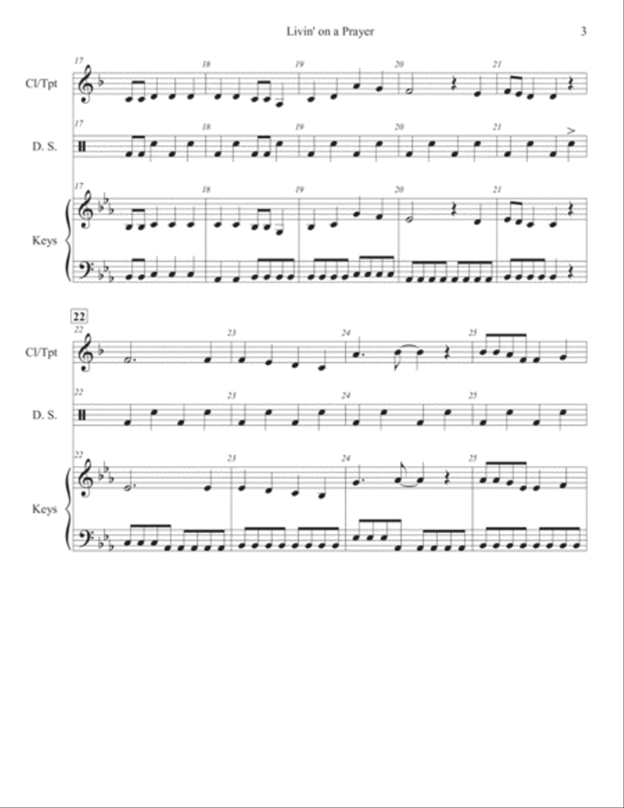 Livin' On A Prayer Small Ensemble scores gallery preview page 3