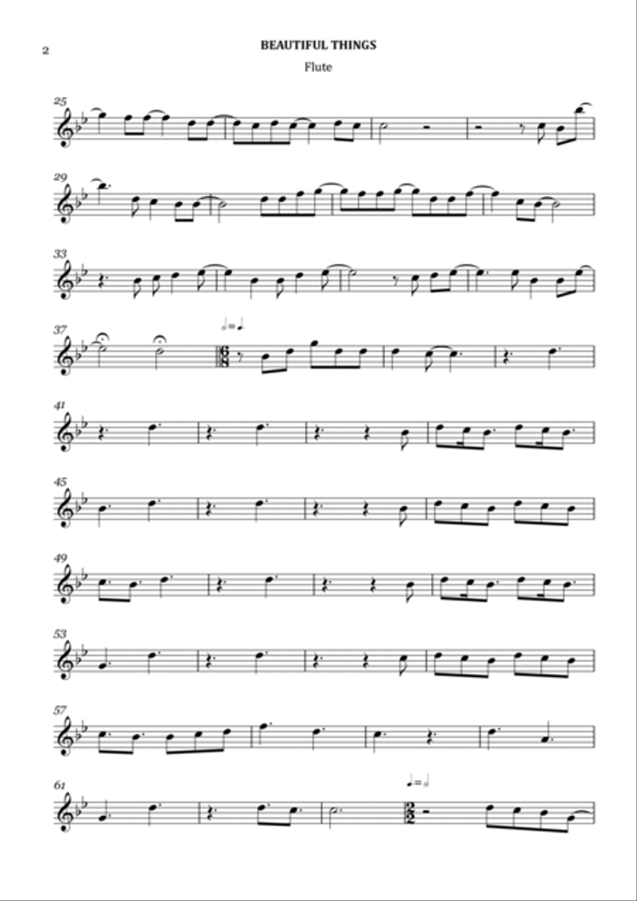 Beautiful Things Beautiful Things Flute Solo scores gallery preview page 2