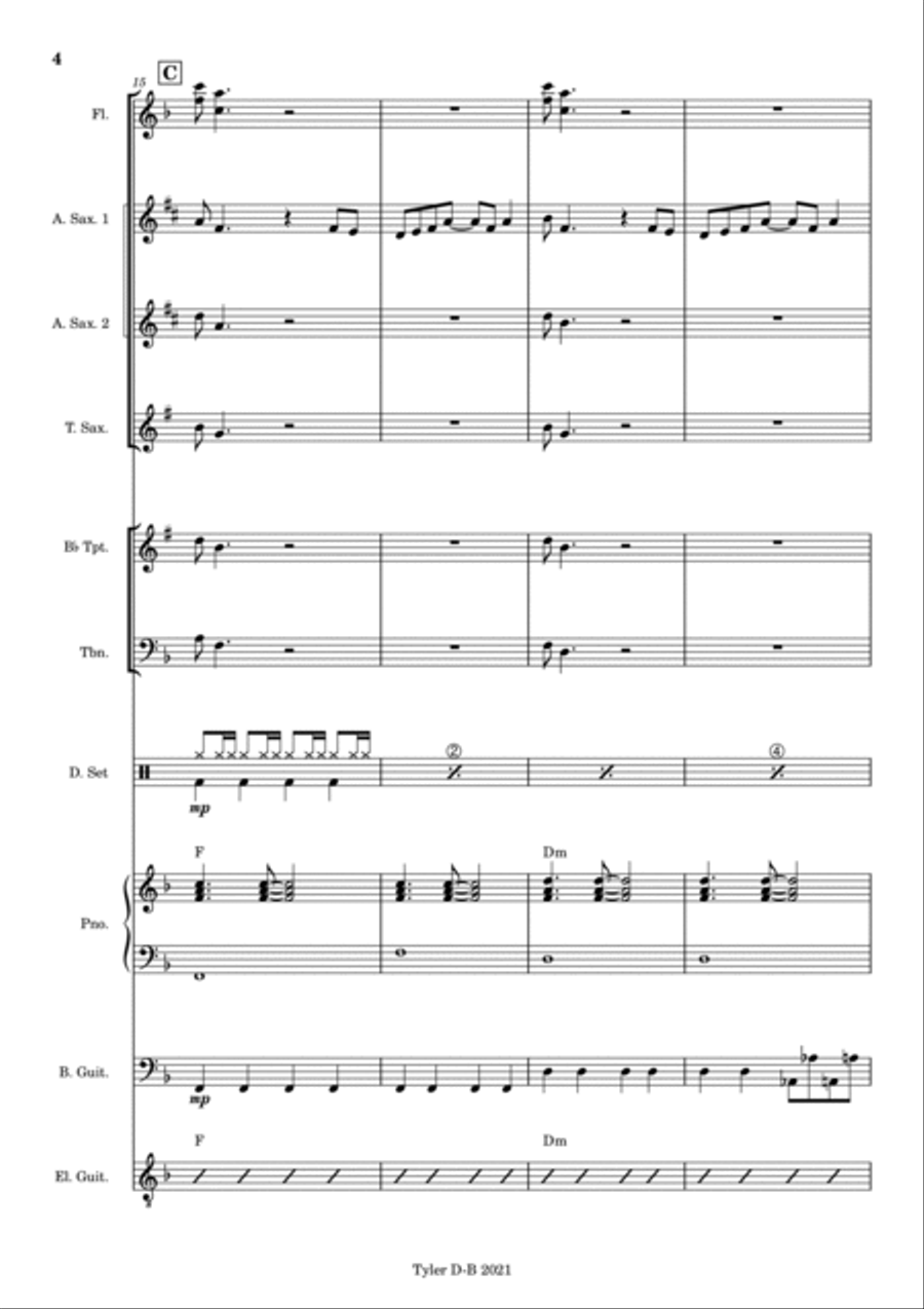 Ymca - Score Only Jazz Ensemble scores gallery preview page 4