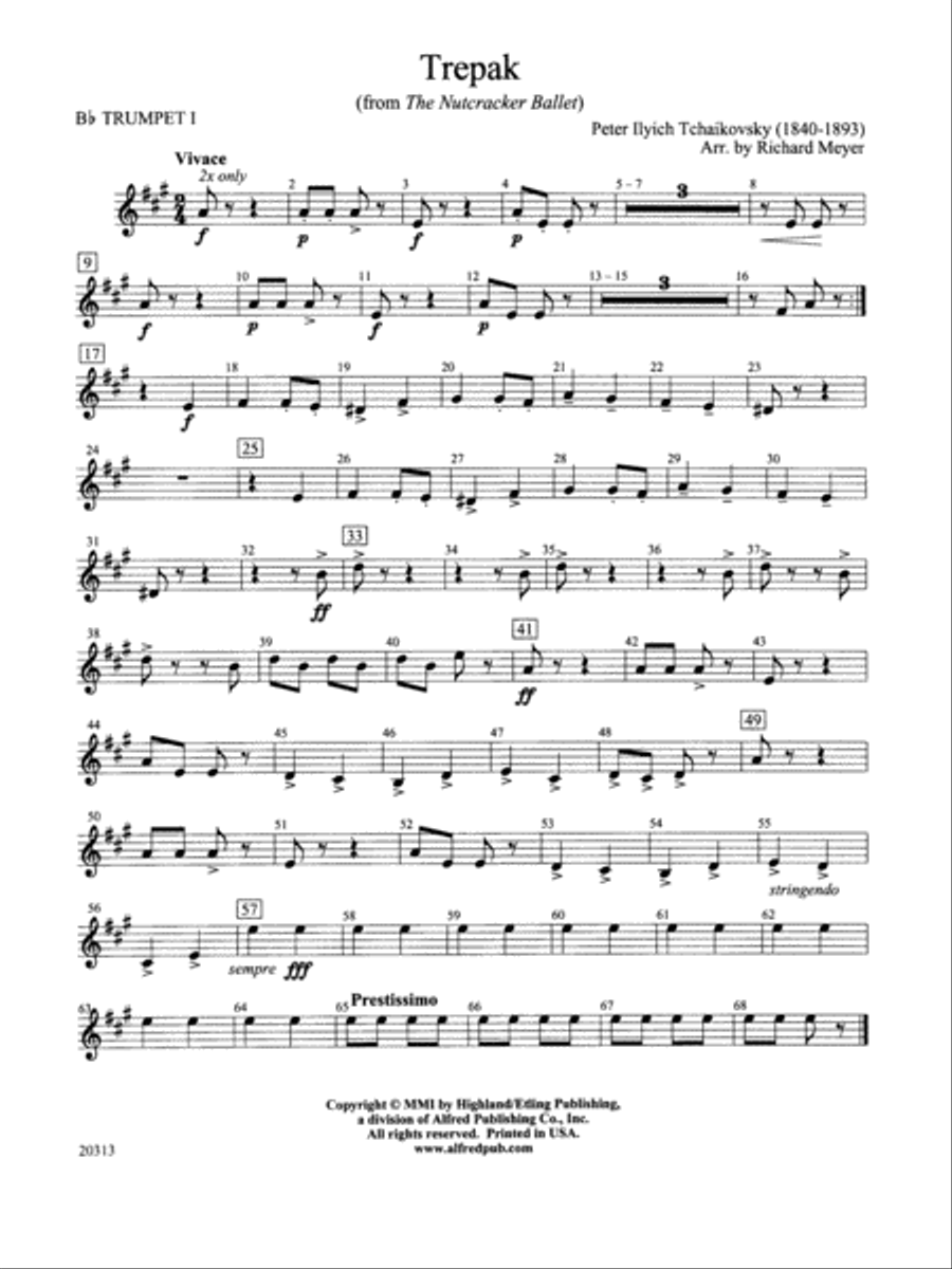 Book cover for Trepak from The Nutcracker Ballet: 1st B-flat Trumpet