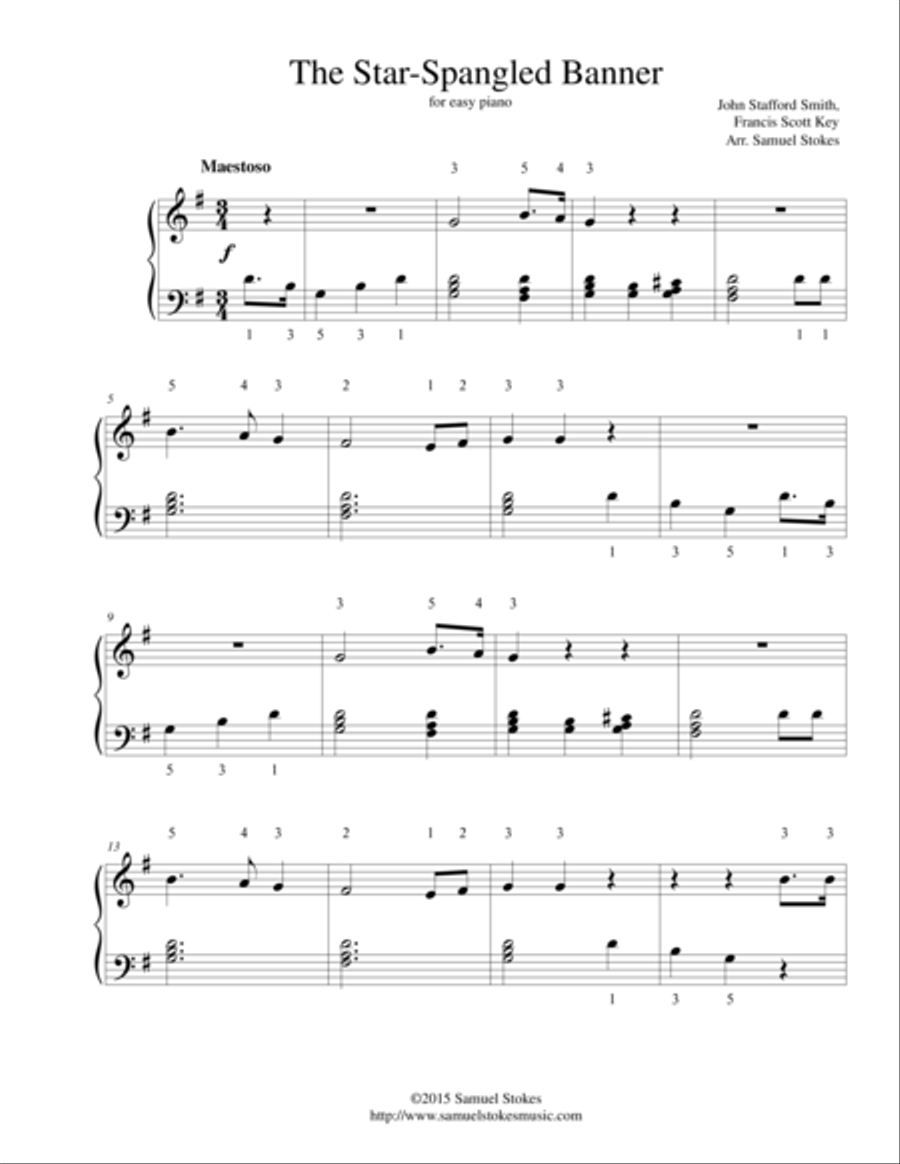 The Star-Spangled Banner - for easy piano image number null