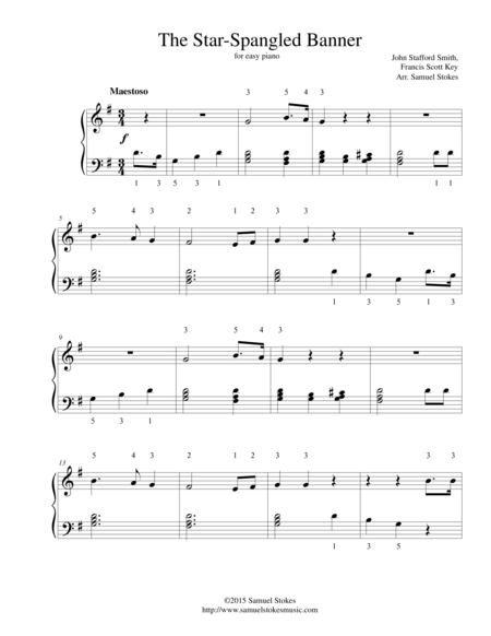 The Star-Spangled Banner - for easy piano image number null