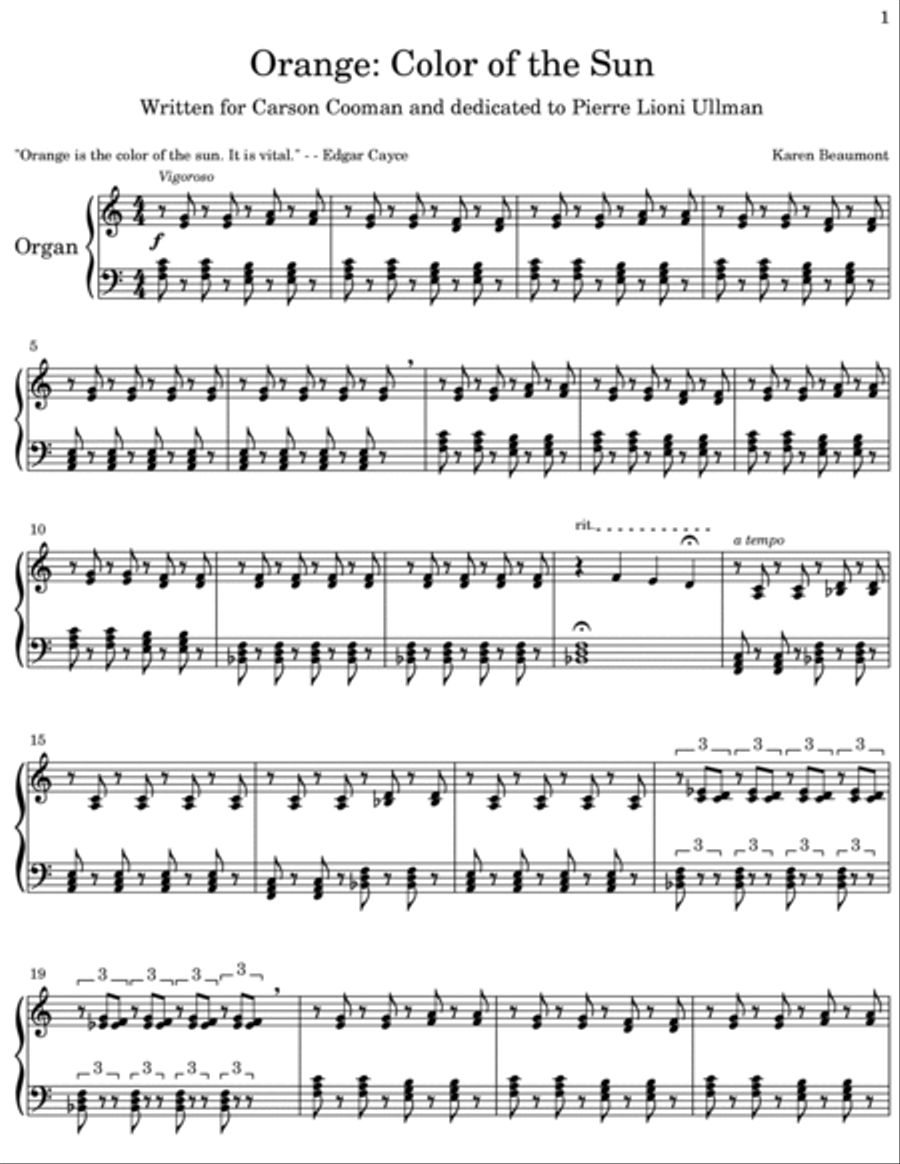 Orange: Color of the Sun Organ Solo scores gallery preview page 2