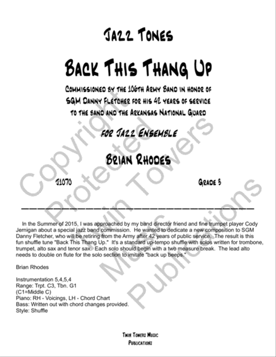 Back This Thang Up Jazz Ensemble scores gallery preview page 2