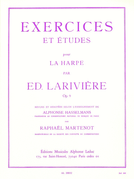 Exercices et Etudes pour la Harpe