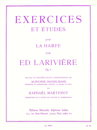 Book cover for Exercices et Etudes pour la Harpe
