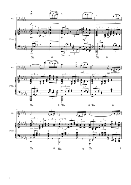 Rhapsody on a Theme of Paganni Eighteenth Variation arranged for Cello and Piano