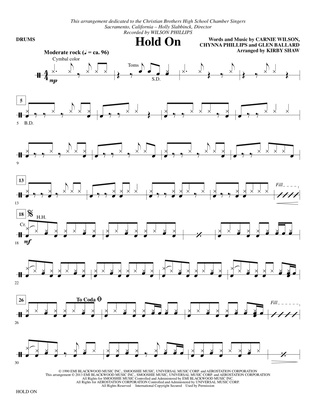 Hold On (arr. Kirby Shaw) - Drums