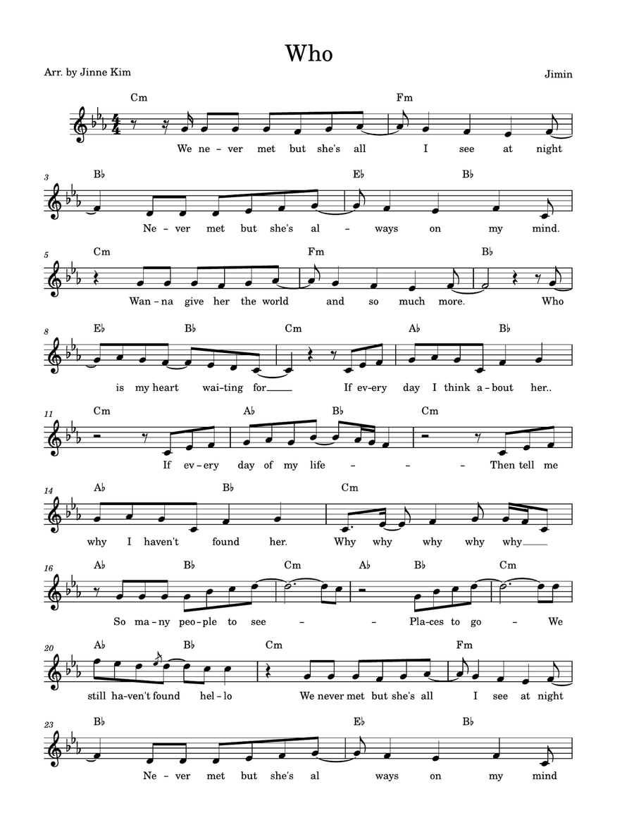 Who Piano scores gallery preview page 1