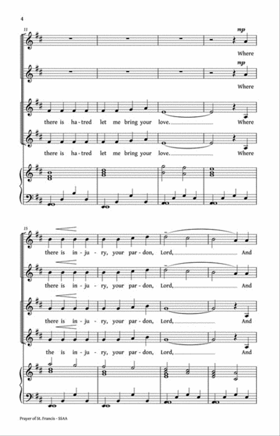 Prayer of St. Francis Prayer of St. Francis SSAA scores gallery preview page 3