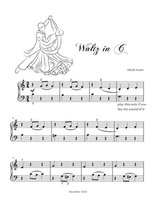 Waltz in C for Early Level Solo Piano with optional duet part