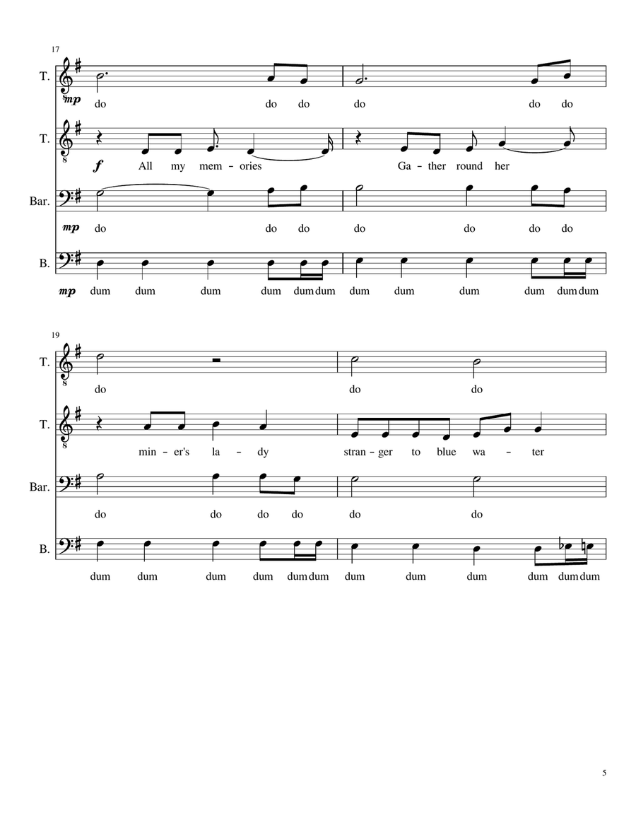 Country Roads, Take Me Home TTBB scores gallery preview page 5