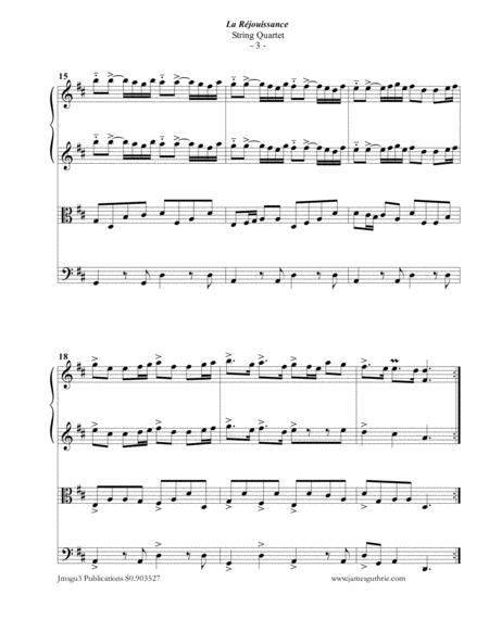 Handel: La Réjouissance from Royal Fireworks Music for String Quartet image number null
