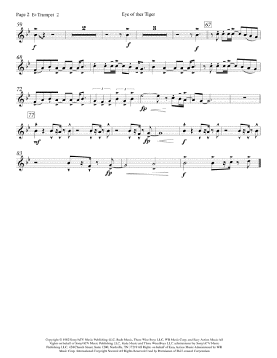Eye Of The Tiger Brass Ensemble scores gallery preview page 5