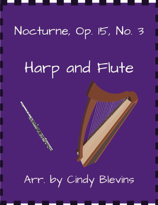 Nocturne, Op. 15, No. 3, for Harp and Flute