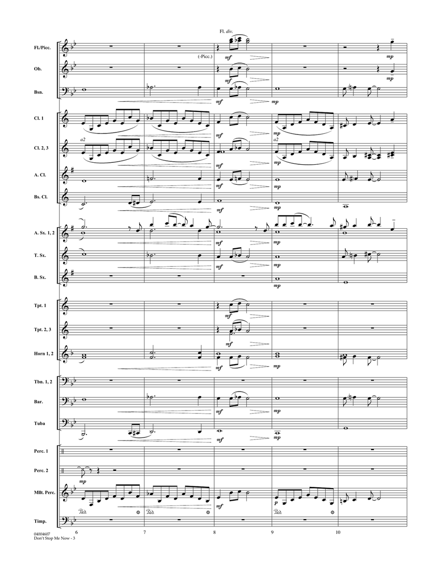 Don't Stop Me Now - Conductor Score (Full Score) Concert Band scores gallery preview page 3